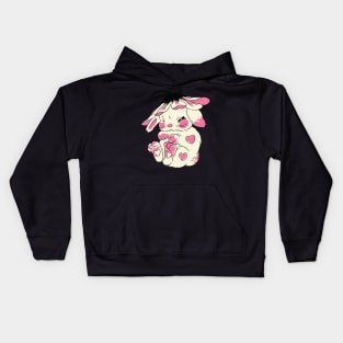 bunny with flower Kids Hoodie